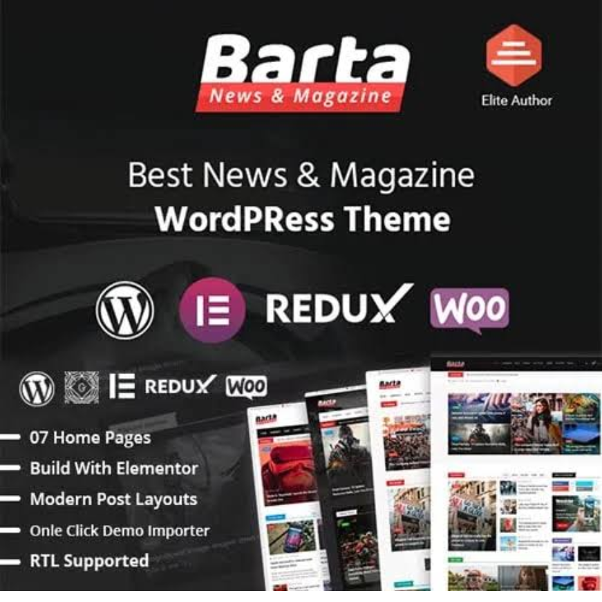 Barta – News & Magazine WordPress Theme With License Key