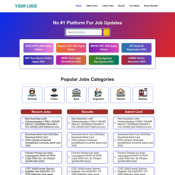 Sarkari Results WordPress Theme – Prebuilt GeneratePress Design for Govt Job Portals