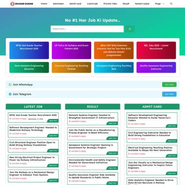 Sarkari Results GP Jobs – Website Templates For GeneratePress