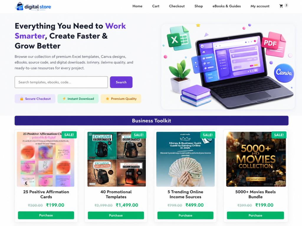 Digital Product Selling Website Template for WordPress