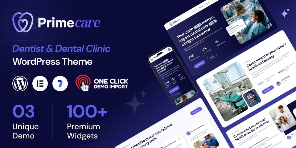 PrimeCare – Dentist & Dental Clinic WordPress Theme